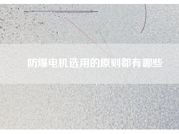 防爆電機選用的原則都有哪些