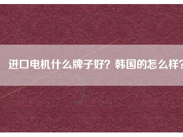 進口電機什么牌子好？韓國的怎么樣？